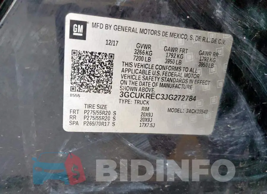3GCUKREC3JG272784 Photo# 12