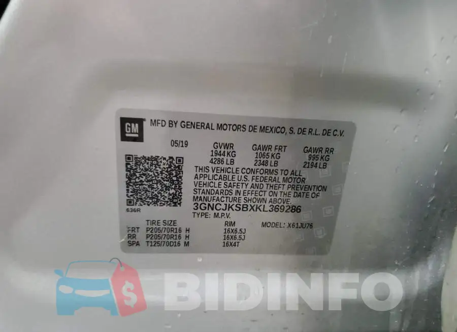 3GNCJKSBXKL369286 Photo# 13