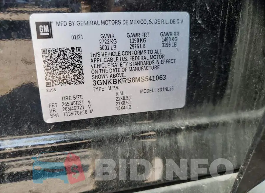 3GNKBKRS8MS541063 Photo# 13