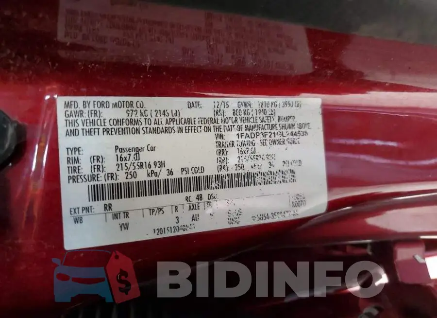 1FADP3F21GL244536 Photo# 12