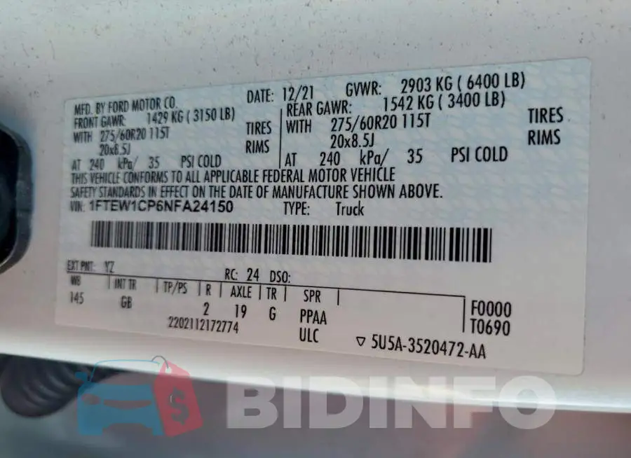 1FTEW1CP6NFA24150 Photo# 12