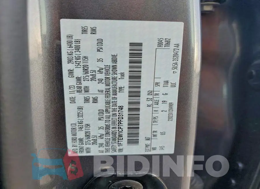 1FTEW1CP7PFD31748 Photo# 12