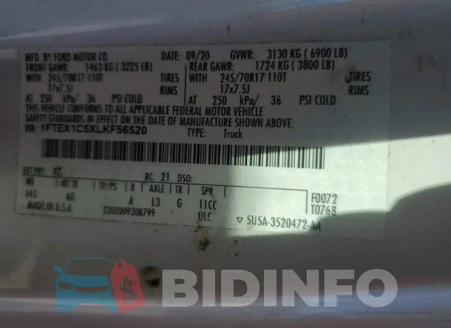 1FTEX1C5XLKF56520 Photo# 12
