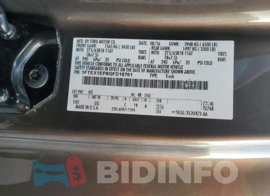 1FTEX1EP8GFD18761 Photo# 12