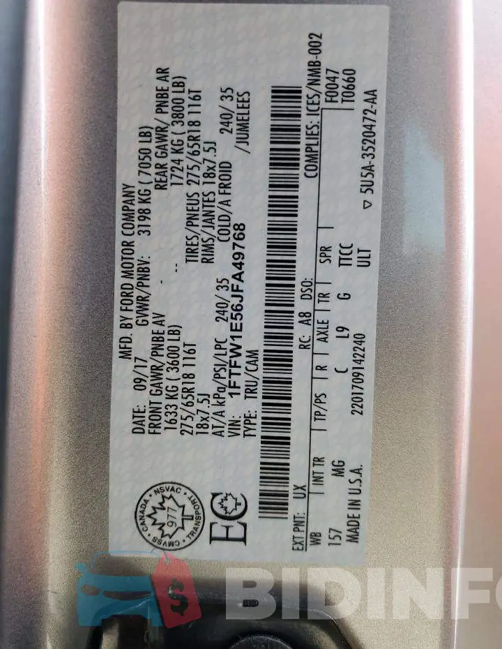 1FTFW1E56JFA49768 Photo# 12
