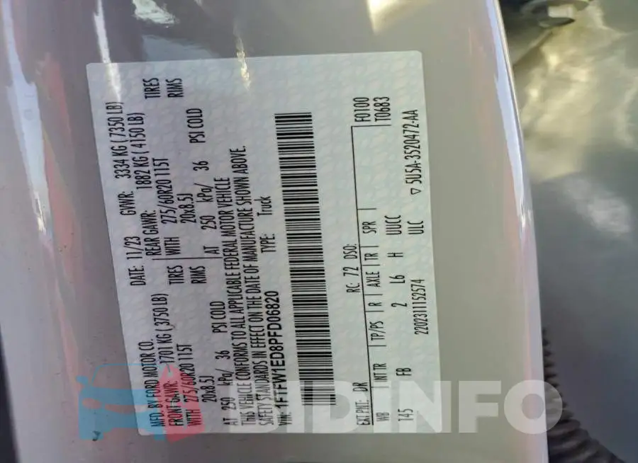 1FTFW1ED8PFD06820 Photo# 12