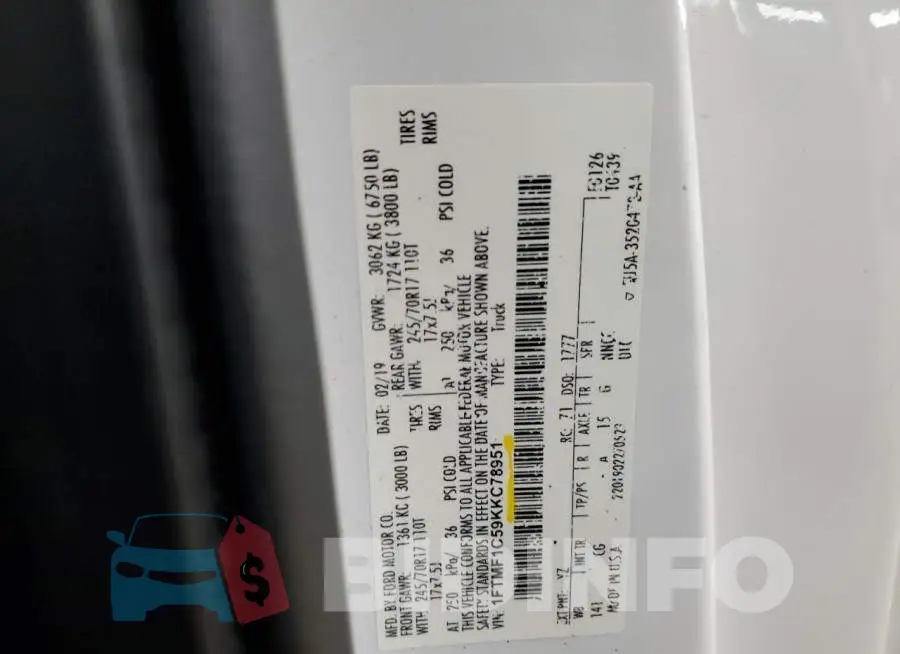 1FTMF1C59KKC78951 Photo# 12