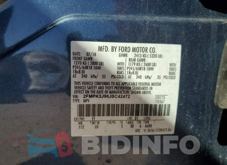2FMPK3J96JBC42472 Photo# 13