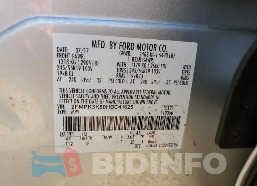 2FMPK3K80HBC41625 Photo# 13