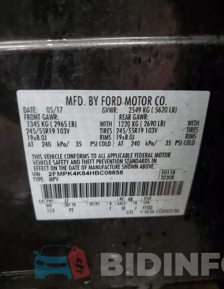 2FMPK4K84HBC08858 Photo# 13