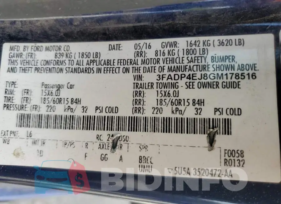3FADP4EJ8GM178516 Photo# 12