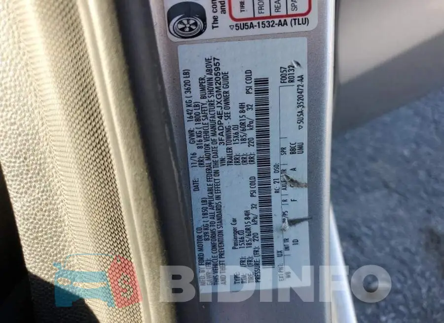 3FADP4EJXGM205957 Photo# 12