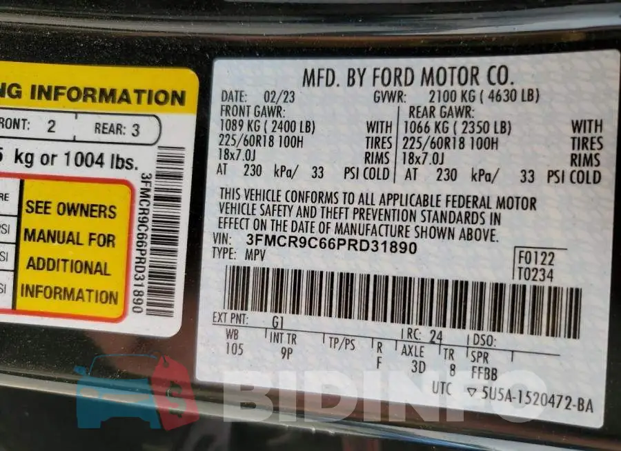 3FMCR9C66PRD31890 Photo# 13