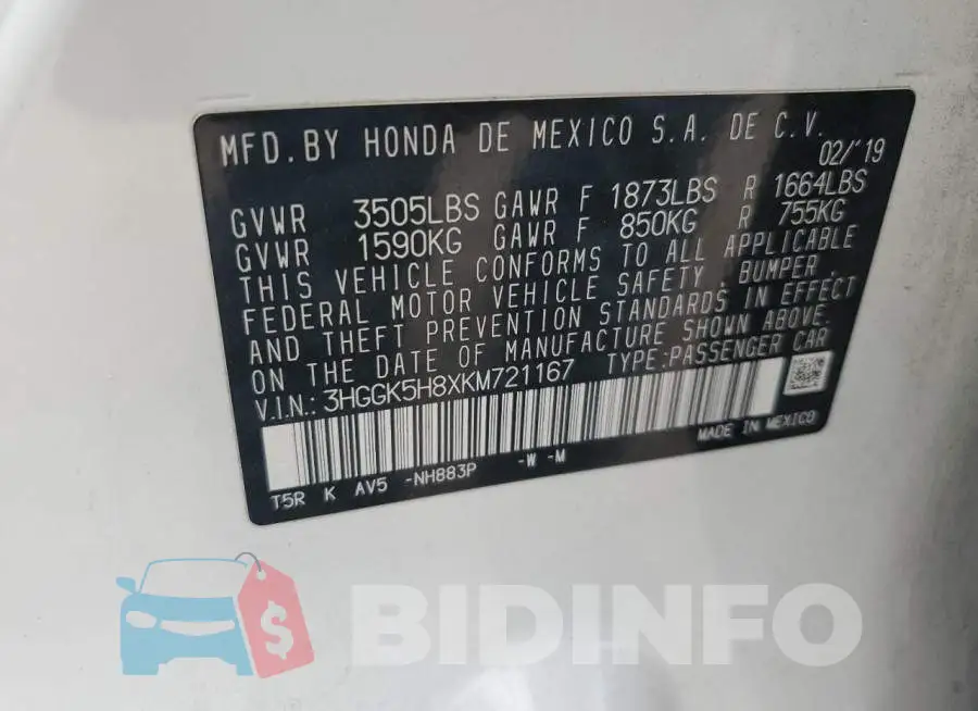 3HGGK5H8XKM721167 Photo# 12