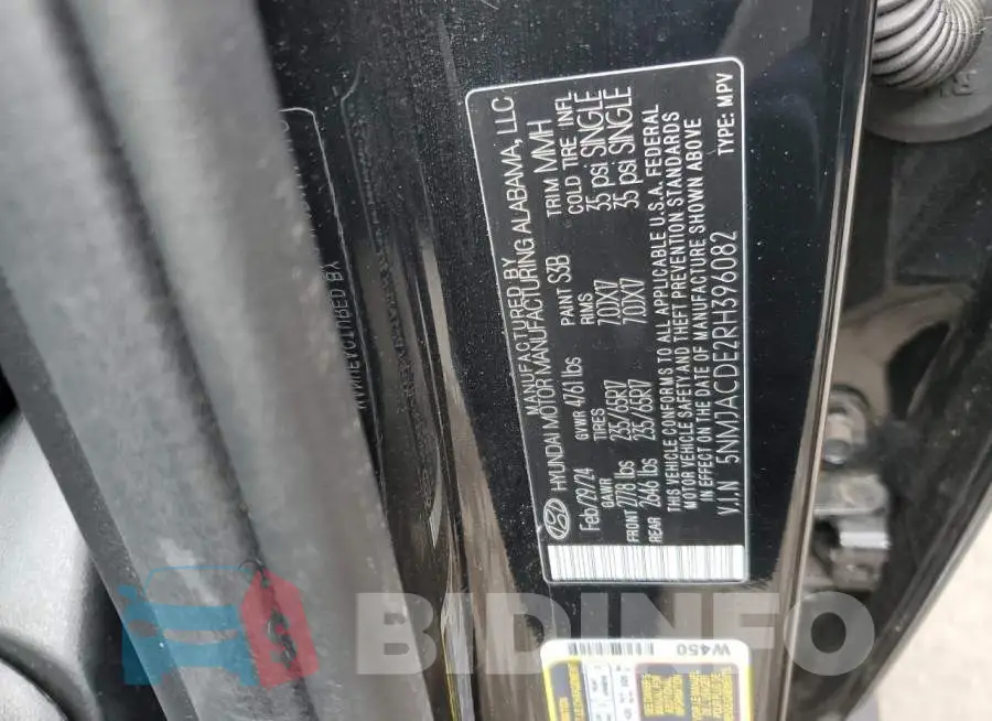 5NMJACDE2RH396082 Photo# 13