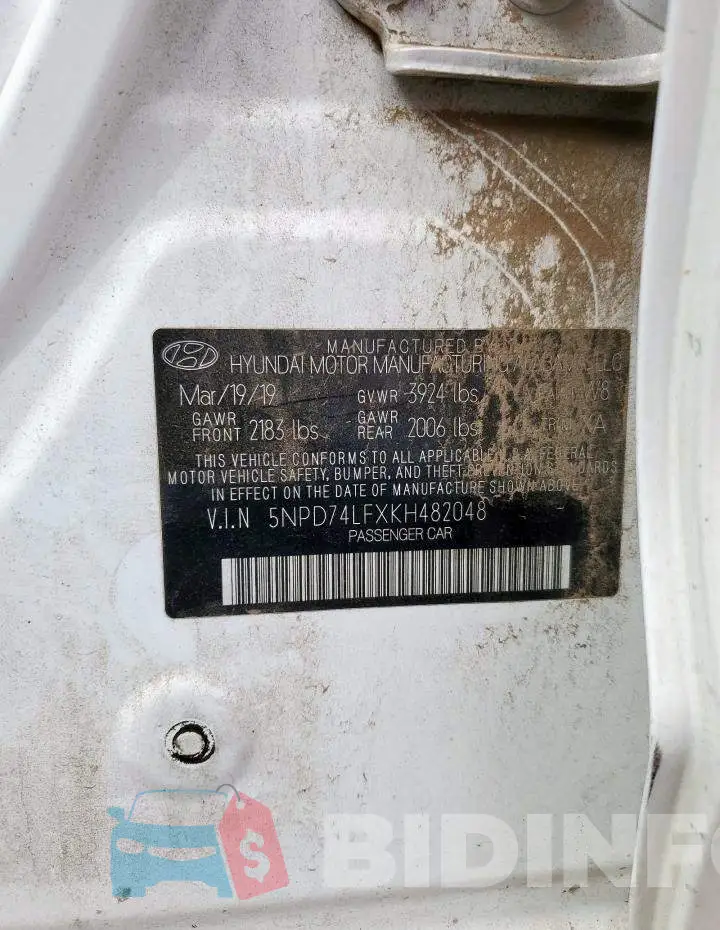 5NPD74LFXKH482048 Photo# 12