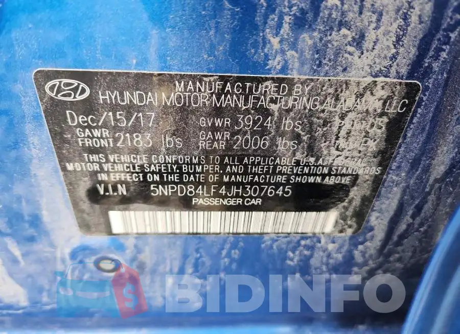 5NPD84LF4JH307645 Photo# 13