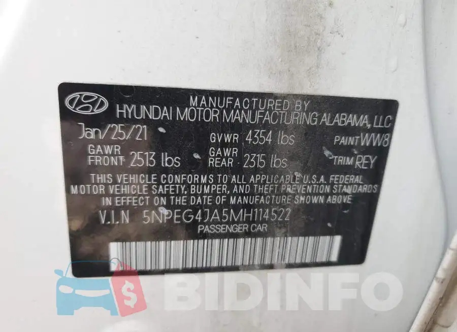 5NPEG4JA5MH114522 Photo# 12