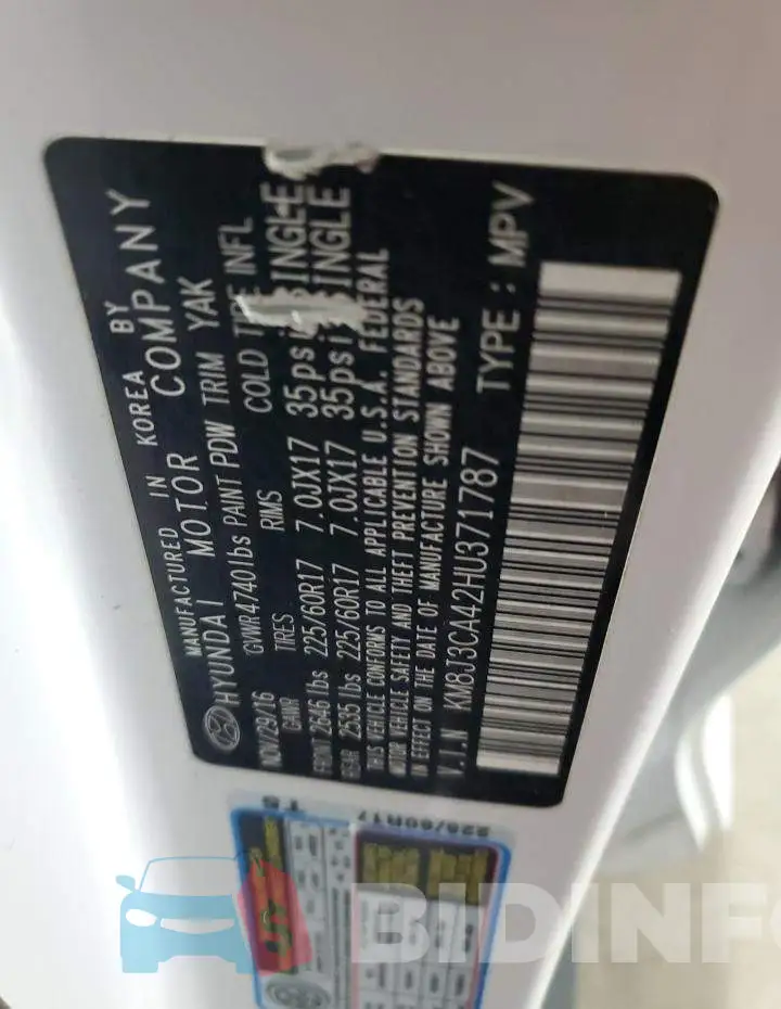 KM8J3CA42HU371787 Photo# 13