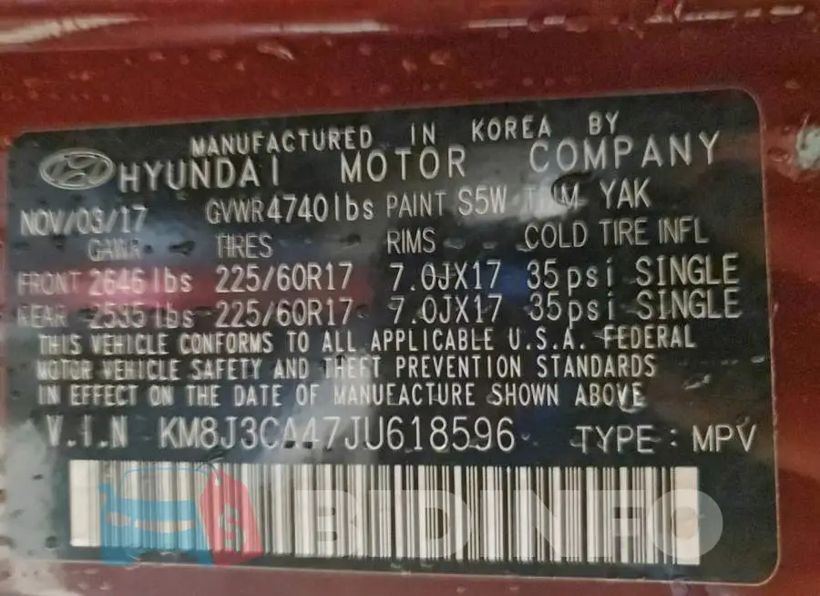 KM8J3CA47JU618596 Photo# 14