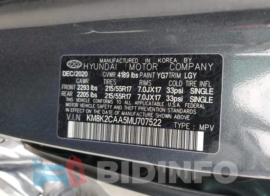 KM8K2CAA5MU707522 Photo# 12