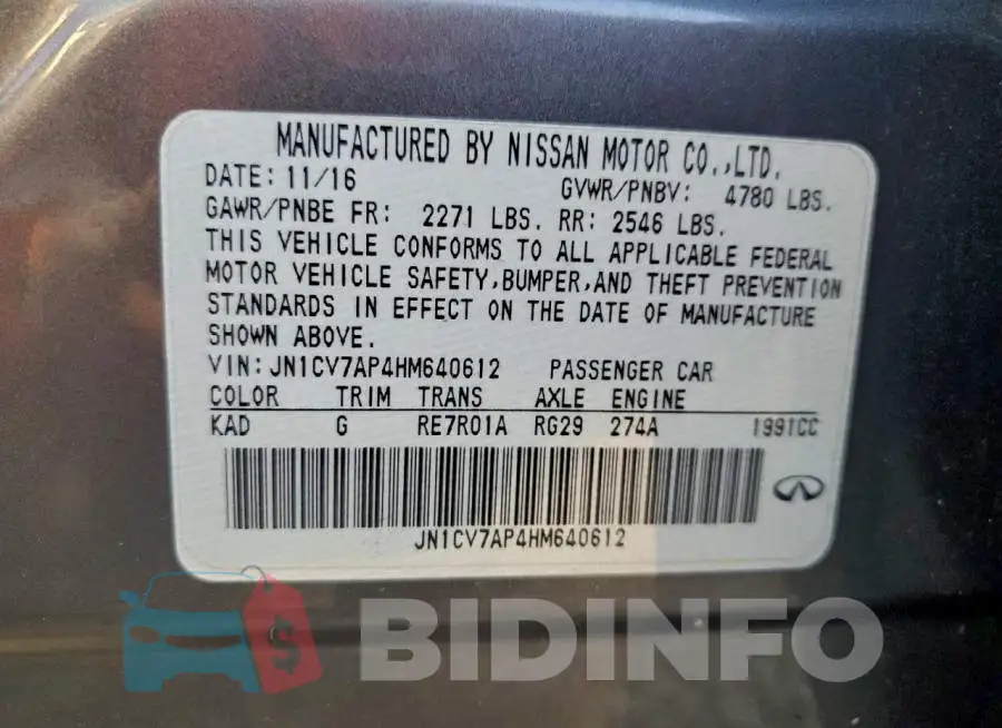 JN1CV7AP4HM640612 Photo# 12