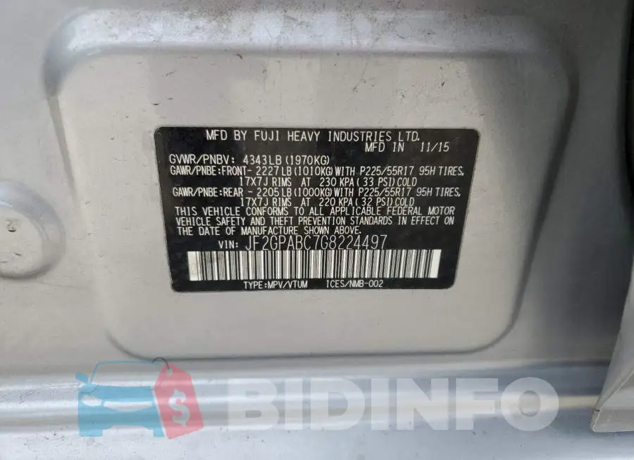 JF2GPABC7G8224497 Photo# 12