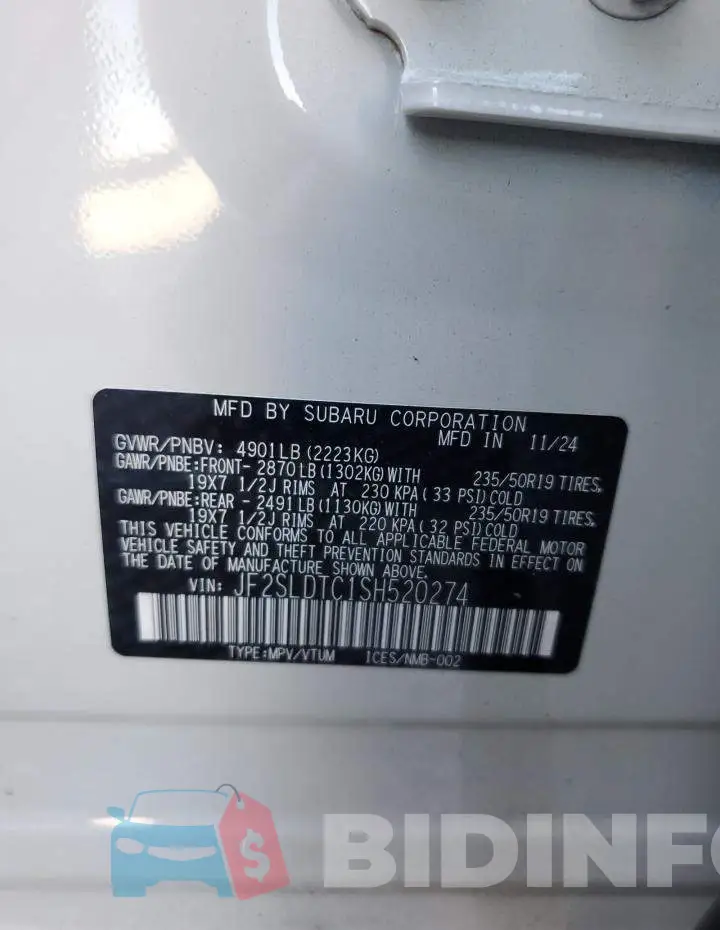 JF2SLDTC1SH520274 Photo# 13