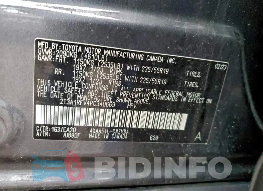 2T3A1RFV4PC340669 Photo# 13