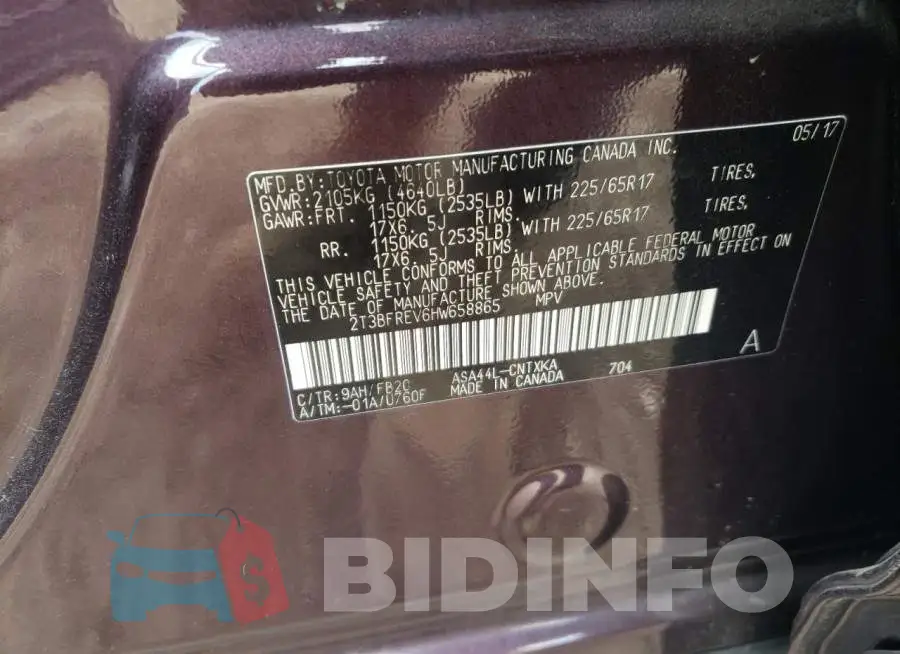 2T3BFREV6HW658865 Photo# 12