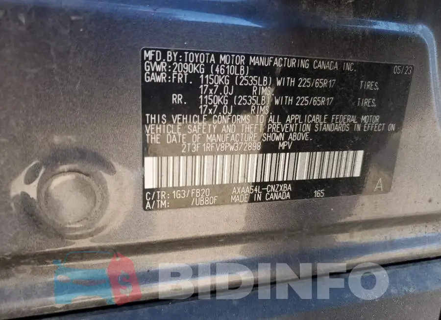 2T3F1RFV8PW372898 Photo# 12