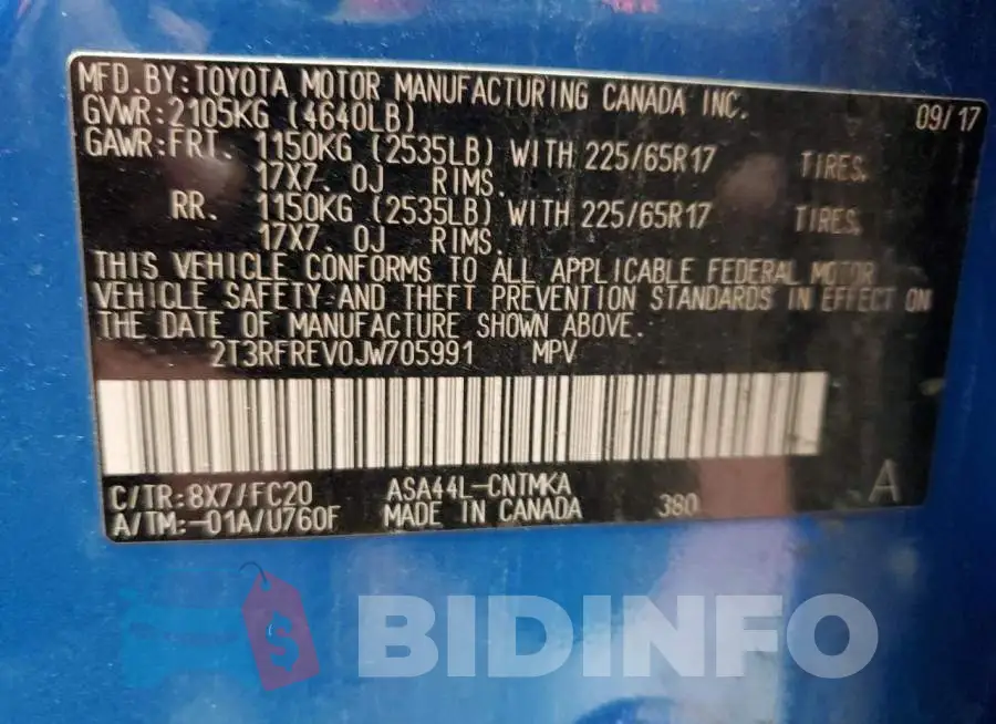 2T3RFREV0JW705991 Photo# 13