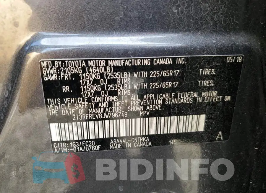 2T3RFREV8JW796749 Photo# 13