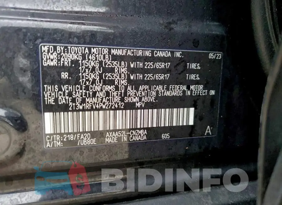 2T3W1RFV4PW272412 Photo# 13