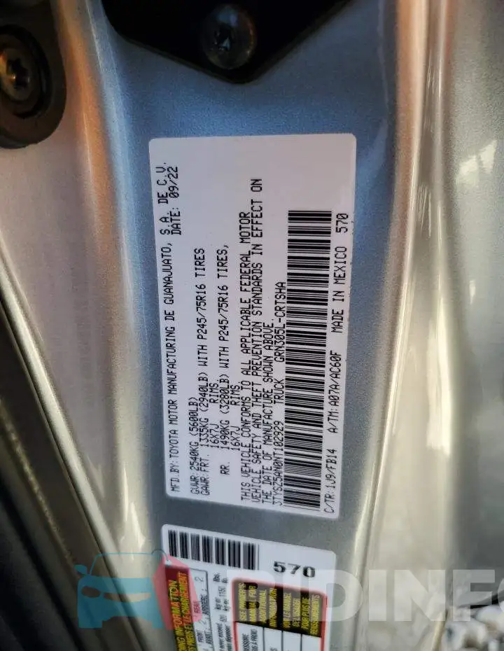 3TYSZ5AN0NT102929 Photo# 12