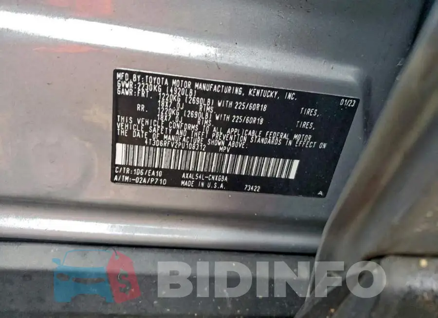 4T3D6RFV2PU108312 Photo# 13