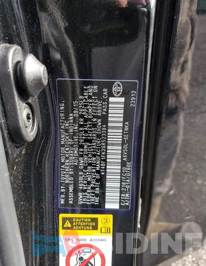 4T4BF1FK2GR523384 Photo# 12
