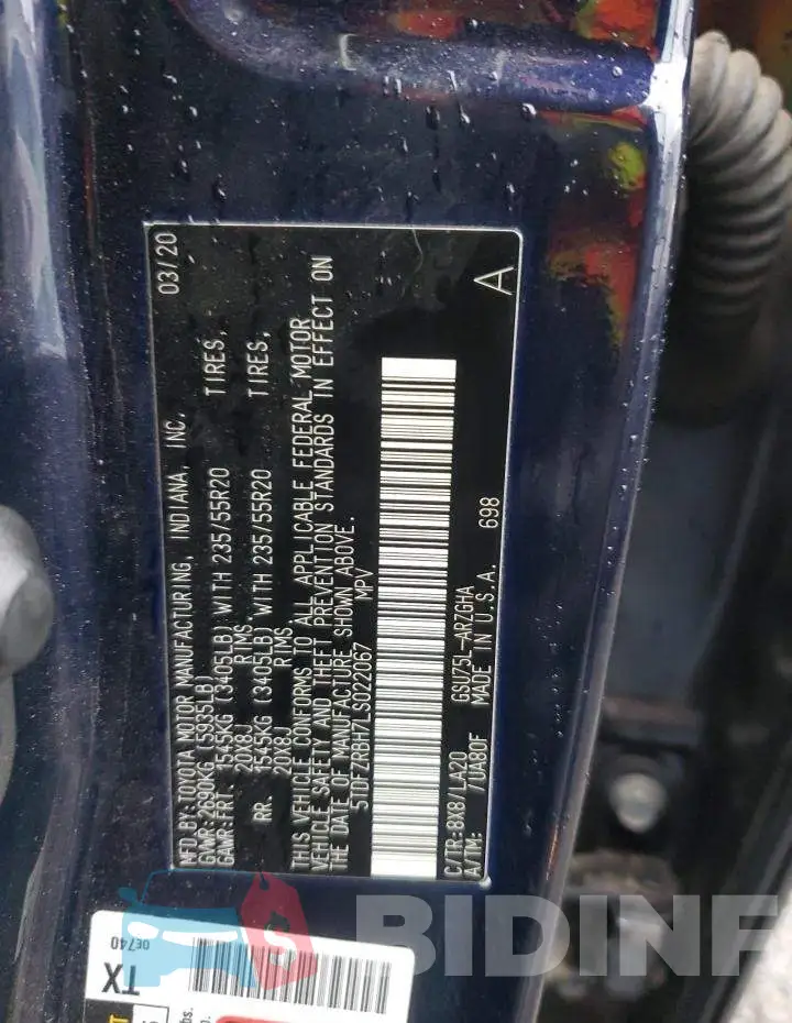 5TDFZRBH7LS022067 Photo# 12