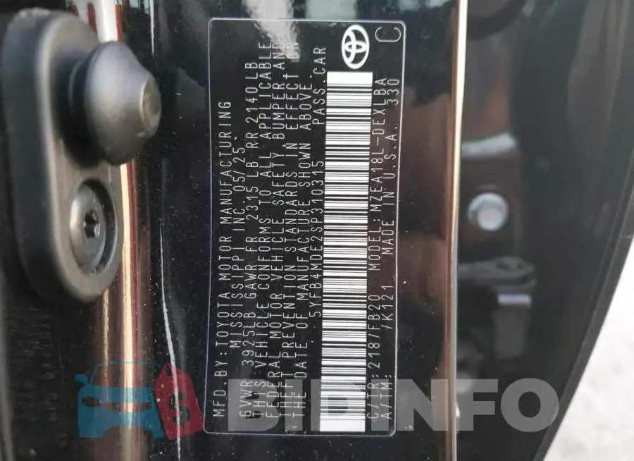 5YFB4MDE2SP310315 Photo# 13