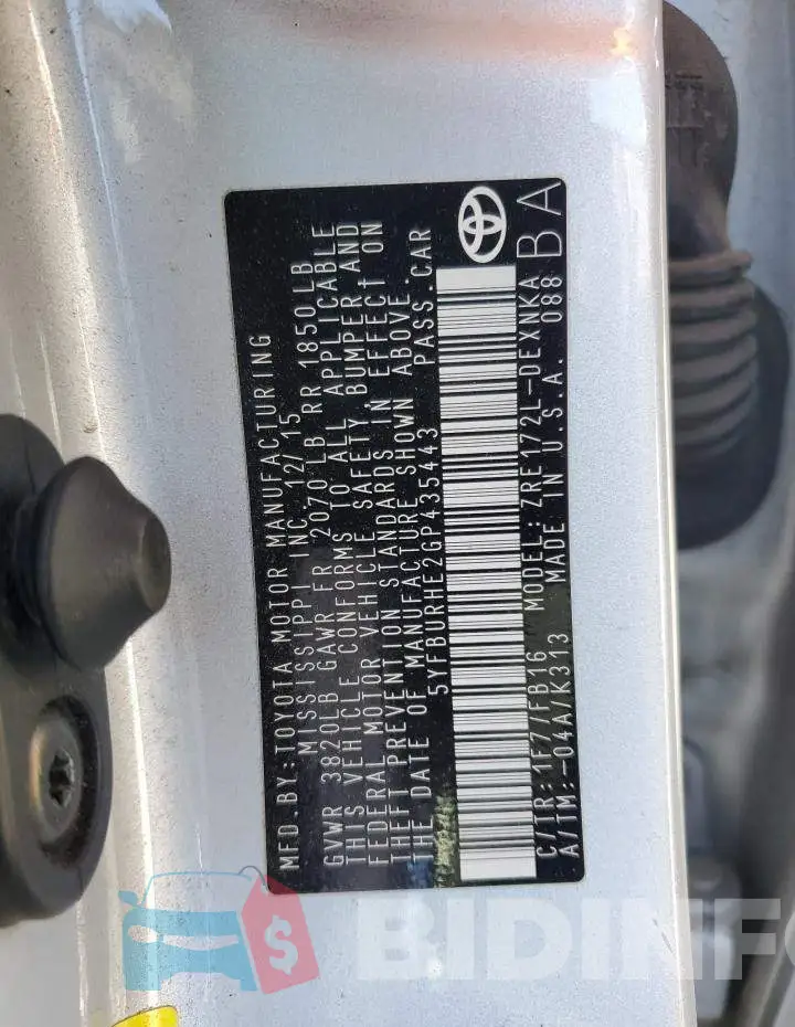 5YFBURHE2GP435443 Photo# 12