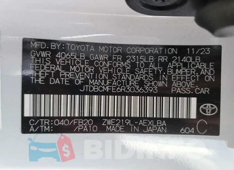 JTDBCMFE6R3036393 Photo# 12