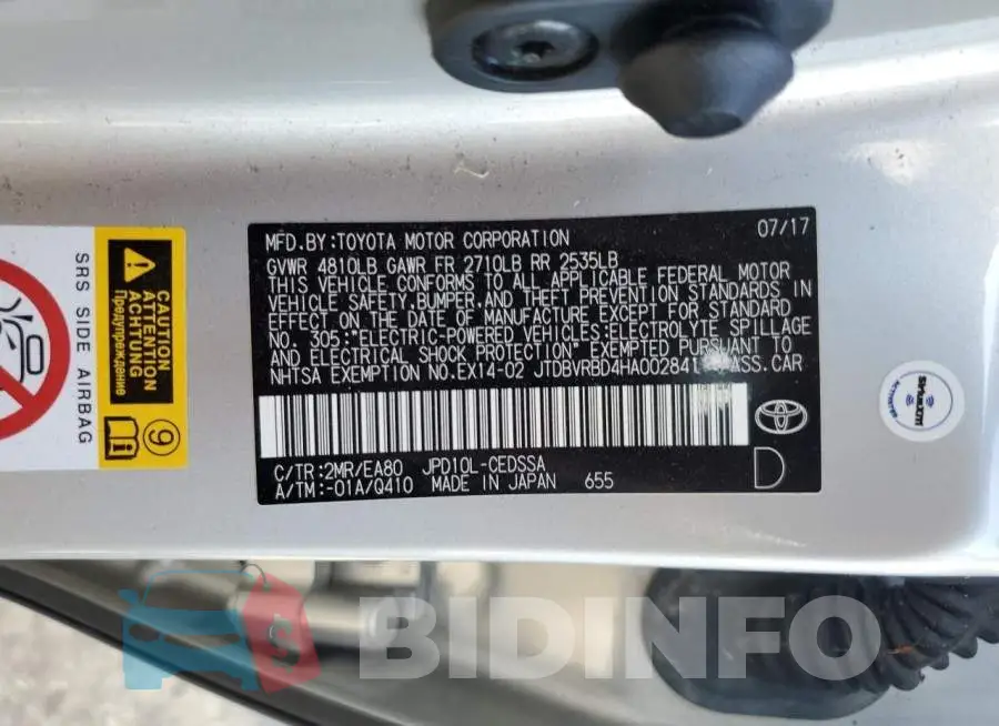 JTDBVRBD4HA002841 Photo# 12