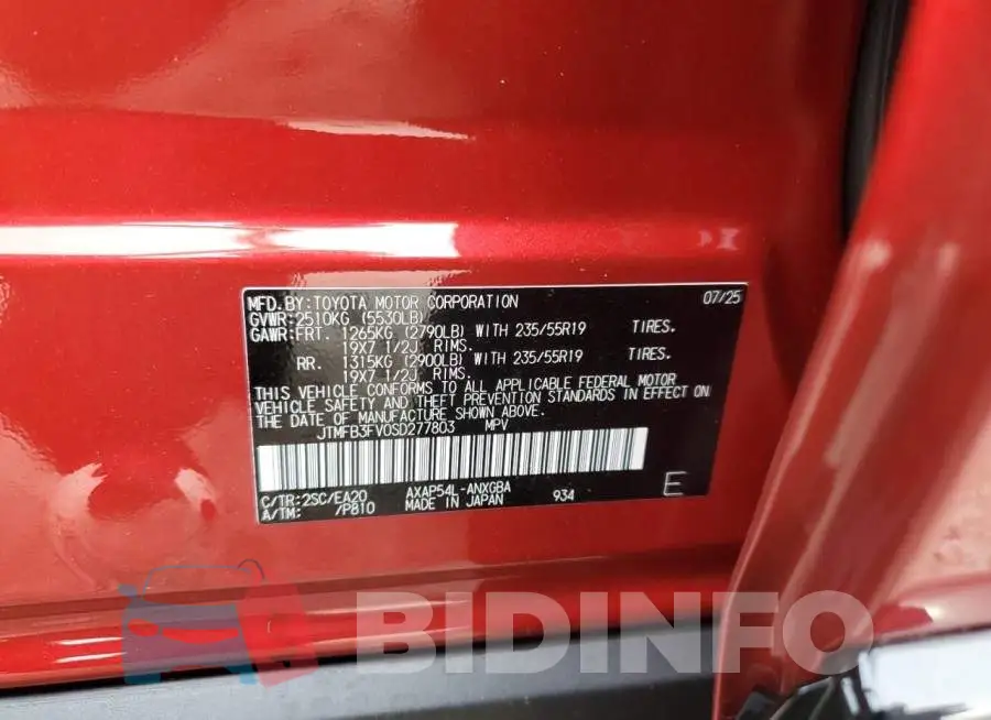 JTMFB3FV0SD277803 Photo# 13