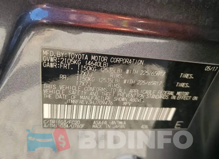 JTMRFREV3HJ709476 Photo# 13