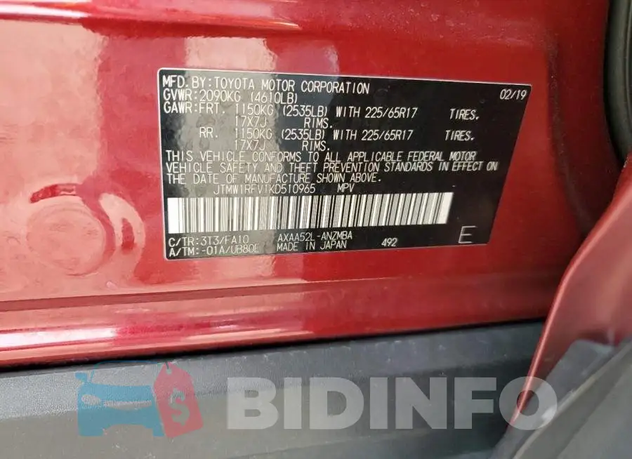 JTMW1RFV1KD510965 Photo# 12