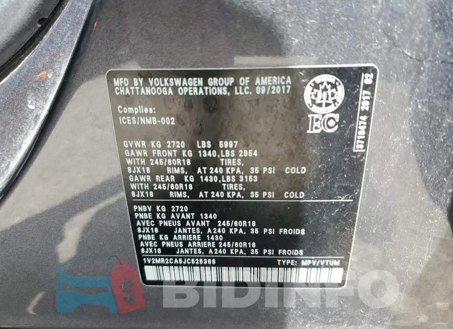 1V2MR2CA5JC525366 Photo# 13