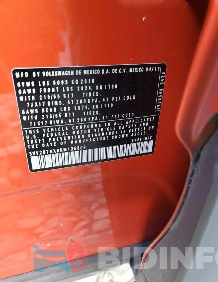3VV2B7AX8KM135509 Photo# 13