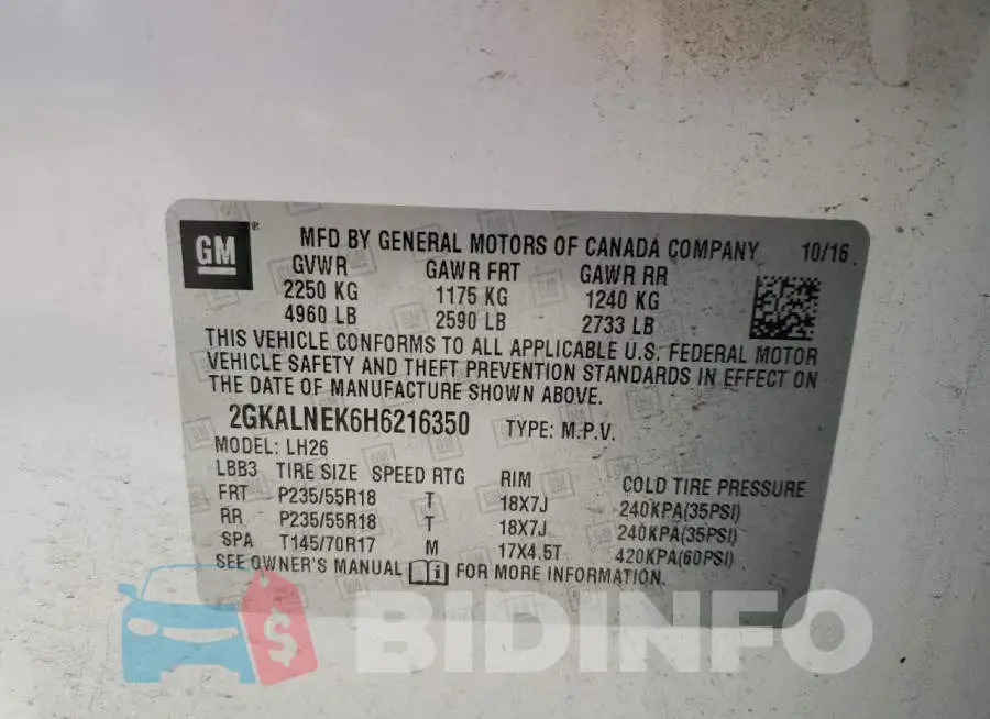 2GKALNEK6H6216350 Photo# 12
