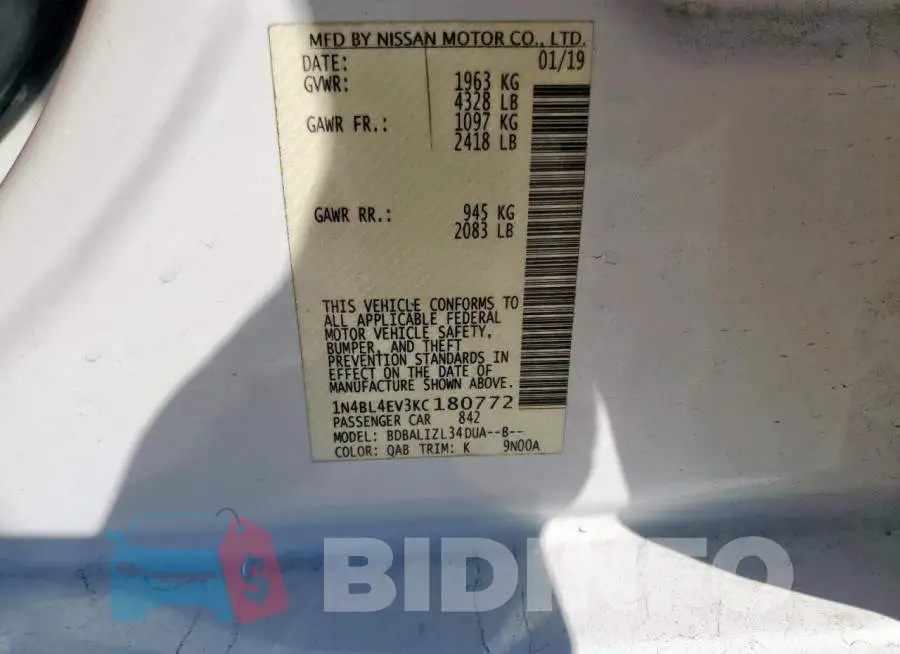 1N4BL4EV3KC180772 Photo# 12