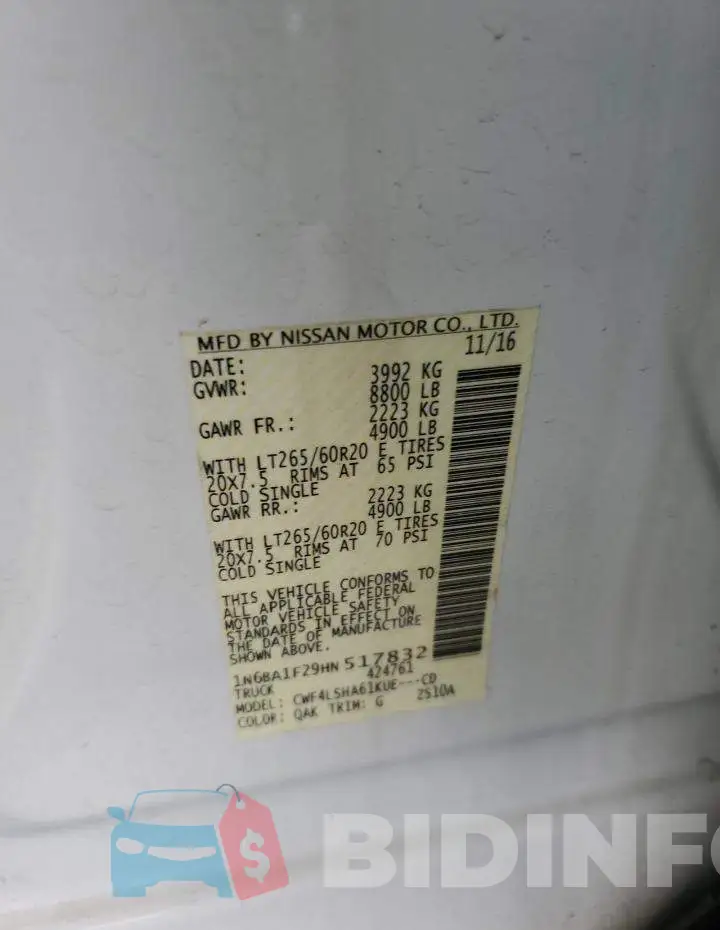 1N6BA1F29HN517832 Photo# 12